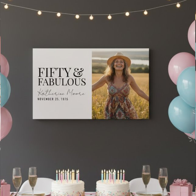 Fifty and Fabulous Photo 50th Birthday  Poster (Von Creator hochgeladen)