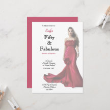 Fifty and Fabulous Red Dress Script Birthday