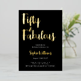 Fifty and Fabulous Script 50th Birthday Party Folieneinladung