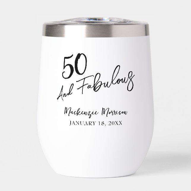 Fifty and Fabulous Script Birthday Party (Vorderseite)