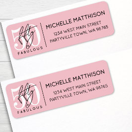 Fifty Fabulous Pink 50th Birthday Return Address