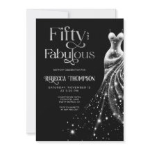 Fifty Fabulous Silver Dress Black 50th Birthday