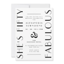 Fifty & Fabulous White Art Deco 50th Birthday