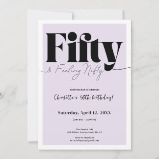 Fifty & Feeling Nifty 50th Birthday• Purple Design Einladung