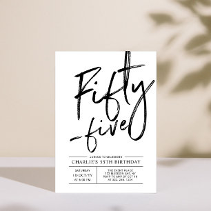 Fifty Five   Moderne Einladung zur 55. Geburtstags