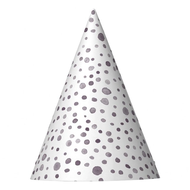 Fig Confetti Watercolor Dots Party Hat Partyhütchen (Vorderseite)