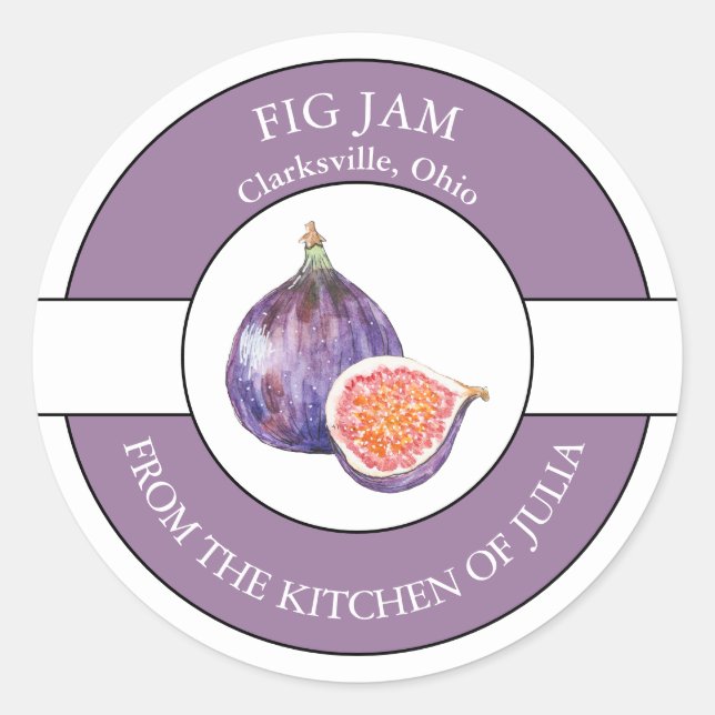 Fig-Jam-Label Runder Aufkleber (Vorderseite)