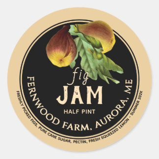 Fig Jelly Jar Label Kraft Homemade Runder Aufkleber