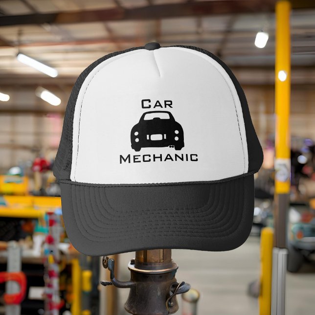 Figarations Black Figaro Car Mechanic Trucker Hat Truckerkappe (If you have a figaro - you're going to need this Car Mechanic Trucker hat  for when it breaks down)