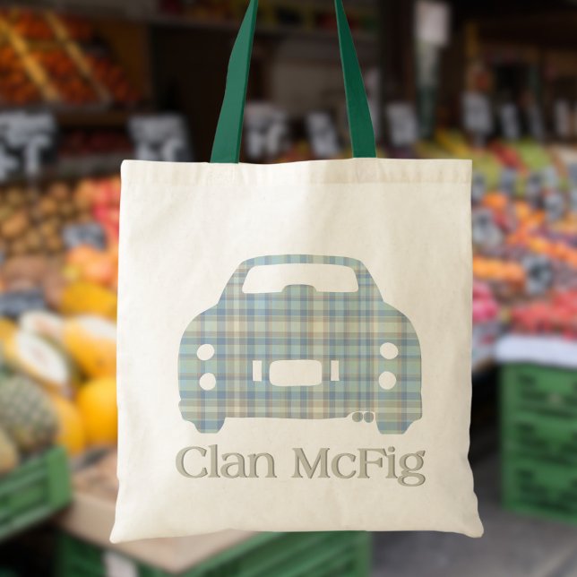 Figarations Clan McFig Tartan Auto Figaro Tote Bag Tragetasche (Are you a member of the Clan McFig? Perfect figaro tote bag just for you)