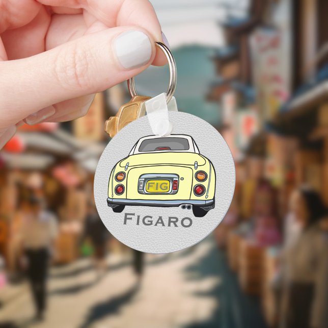 Figarations Cute Yellow Figaro Schlüsselanhänger (Add your name and initials to this cute yellow figaro car keychain.)