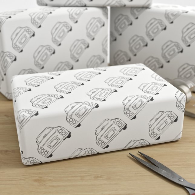 Figarations Figaro Car Traffic Gray Wrapping Paper Geschenkpapier (Fun figgy wrapping paper just for you)