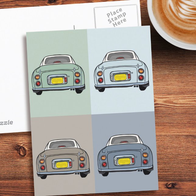 Figarations Figaro Season Motor Cars Postkarte (Fun Figgy postcard to send to your friends or yourself)
