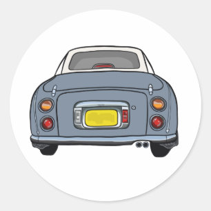Figarations Lapis Grau Figaro Auto Garage Scrapboo Runder Aufkleber