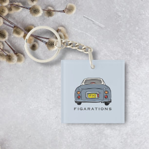Figarations Lapis Grau Figaro Auto Monogramm Schlüsselanhänger