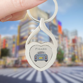 Figarations Lapis Gray Figaro Auto Silberes Herz Schlüsselanhänger