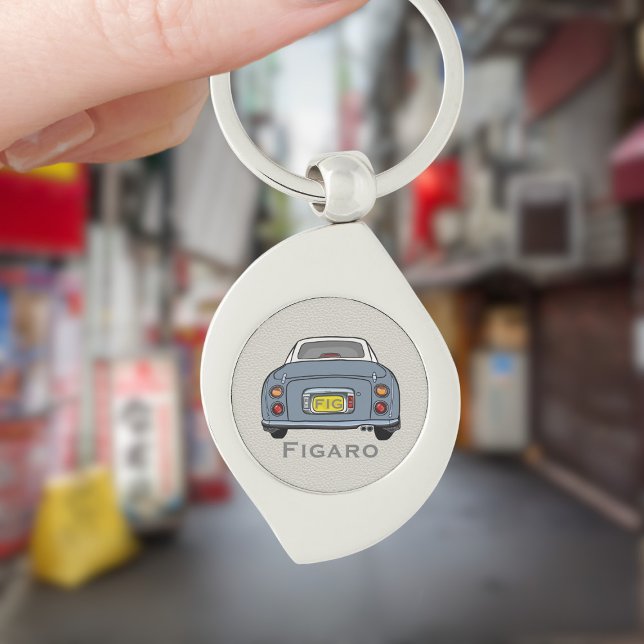 Figarations Lapis Grey Figaro Car Monogram Silver Schlüsselanhänger (For your lapis grey figaro car keys. Just add your name and initials)