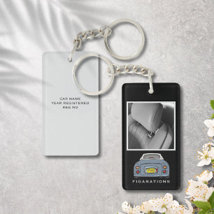 Figarations Lapis Grey Figaro Foto Monogram Schlüsselanhänger