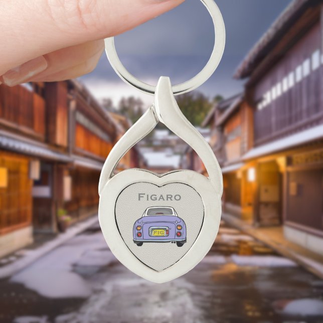 Figarations Lilac Figaro Car Monogram Silver Heart Schlüsselanhänger (For your figaro car keys. Just add your name and initials)