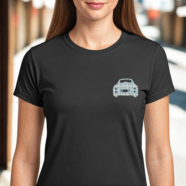 Figarations McFig Figaro Pocket Tartan Car T - Shi T-Shirt (A cute tartan figaro car t-shirt! Perfect to wear when driving your cute car)