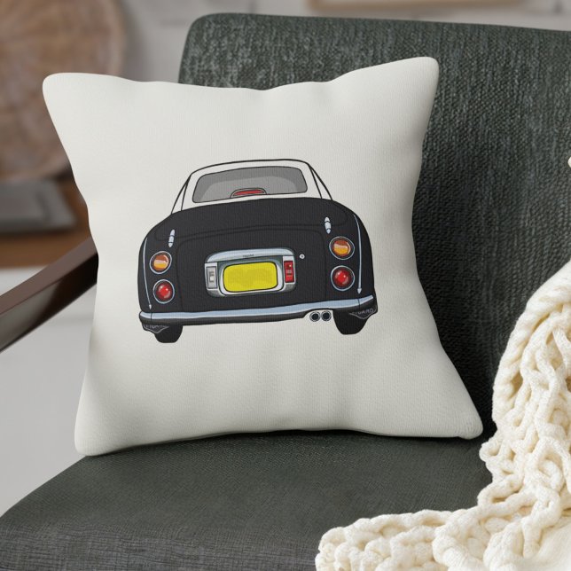Figarations Niedlich Black Figaro Car Cream Kissen (A cute black Figaro Car on a cream pillow that's perfect for your car or at home)