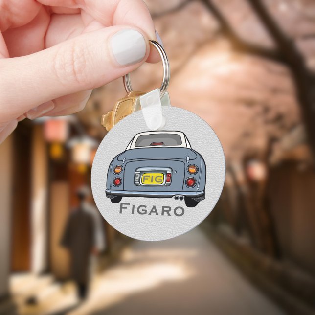 Figarations Niedlich Lapis Gray Figaro Schlüsselan Schlüsselanhänger (Add your name and initials to this cute lapis grey figaro car keychain.)