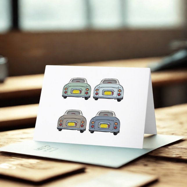 Figarations Seasons Figaro Car Blank Greeting Card Karte (Perfect blank greeting card for the figaro car lover in your life)