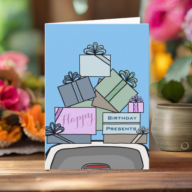 Figaro Car Driver Happy Birthday Card Karte (A fun figaro birthday card to send to you car or your figgy loving friend)