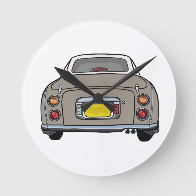 Figaro Car Topaz Mist Garage Clock Runde Wanduhr (Vorderseite)