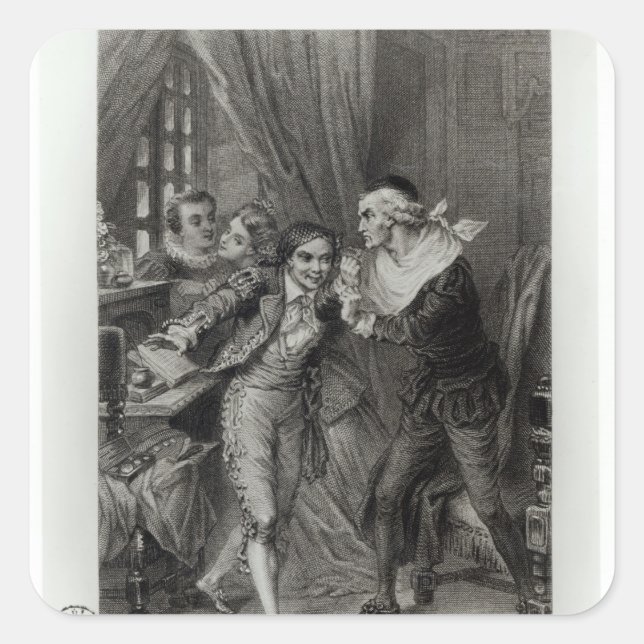 Figaro Quadratischer Aufkleber (Vorderseite)