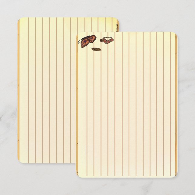 Figdewdrop caterpillar butterfly recipe notecards (Vorne/Hinten)