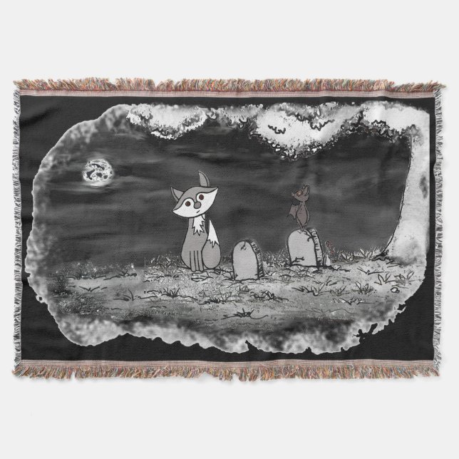 figdewdrop Fig & Blinky Graveyard Throw Blanket Decke (Vorderseite)