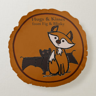 figdewdrop Fig & Blinky Umarmungen & Küsse Runde K Rundes Kissen