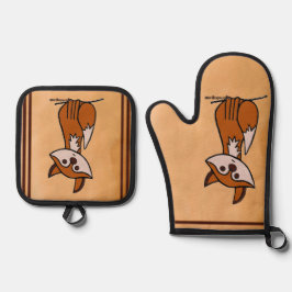 Figdewdrop Fig the Fox pot holders Ofenhandschuh & Topflappen-Set