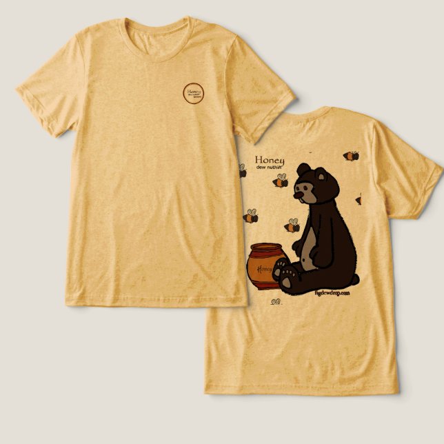 figdewdrop Honey Dew Nuthin Tri-Blend Shirt (Design Vorderseite & Rückseite)