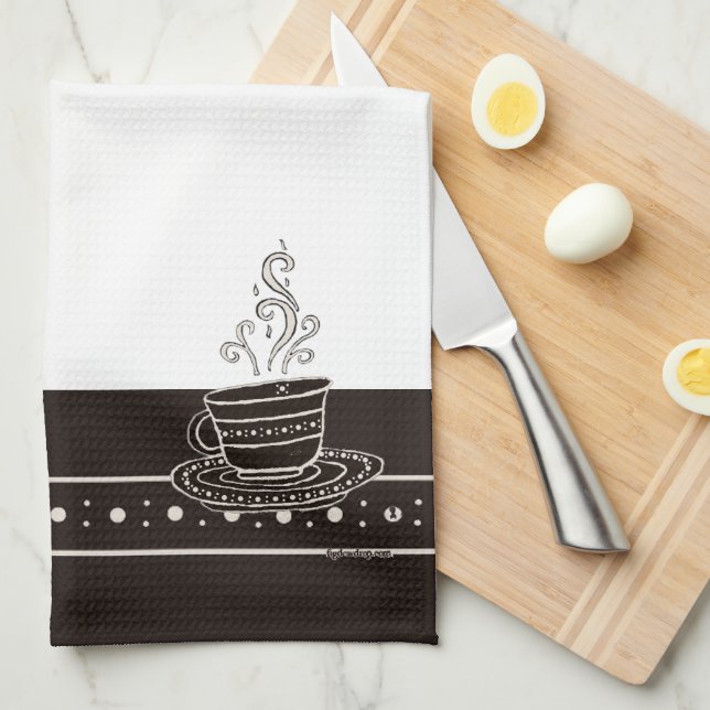 Figdewdrop RelaxCup Black Blinky Bat Kitchen Towel Geschirrtuch (Viertel Falte)