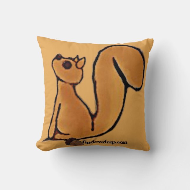 figdewdrop Squirrel sit Throw Pillow Kissen (Vorderseite)