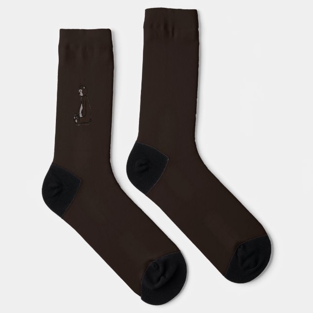 figdewdrops Bär dunkelbraune Crew Socken (Rechts)