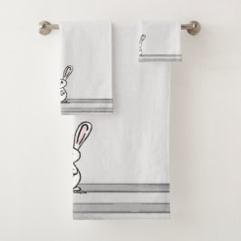 figdewdrops Bunny Badehandtuch-Set Badhandtuch Set