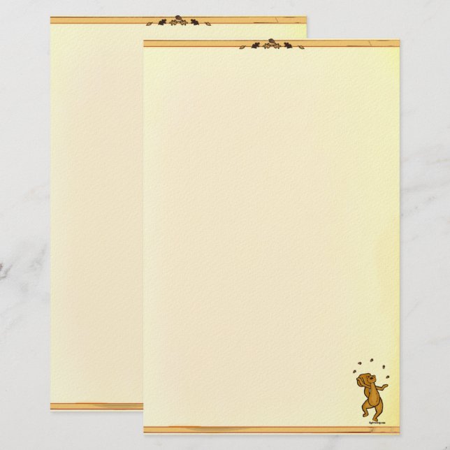 figdewdrops Eichhörnchen Jonglierstation Schreibwa Briefpapier (Vorne/Hinten)