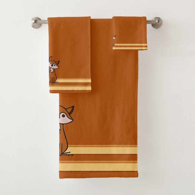 figdewdrops Fig der Fuchs Orange Badehandtuch-Set  Badhandtuch Set (Insitu)