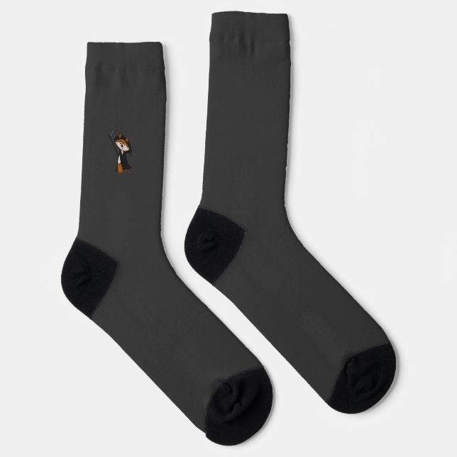 figdewdrops Grimmige Feige dunkelgraue Crewsocken Socken (Rechts)