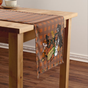 figdewdrop's Herbst-Gingham-Tischläufer Kurzer Tischläufer