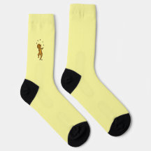 figdewdrops Juggling Squirrel yellow crew socks