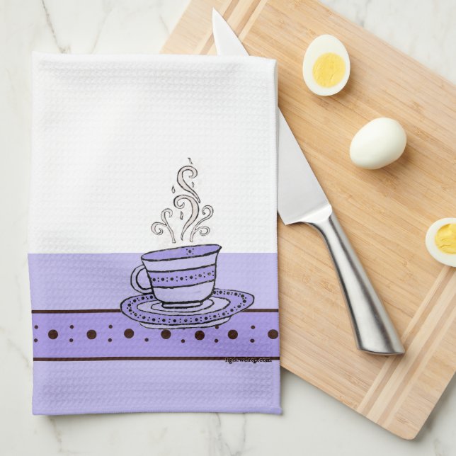 figdewdrops Violet Purple Relax Cup kitchen towel Geschirrtuch (Viertel Falte)