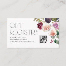 Figes and Berry Fall Baby Shower QR Code Registry Begleitkarte