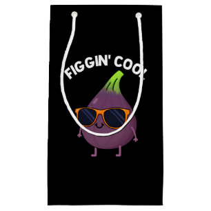 Figgin Cool Funny Fig Food Puff Dark BG Kleine Geschenktüte