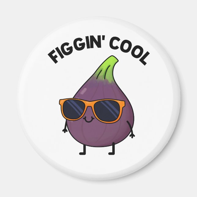Figgin Cool Funny Fig Food Puff Magnet (Vorne)