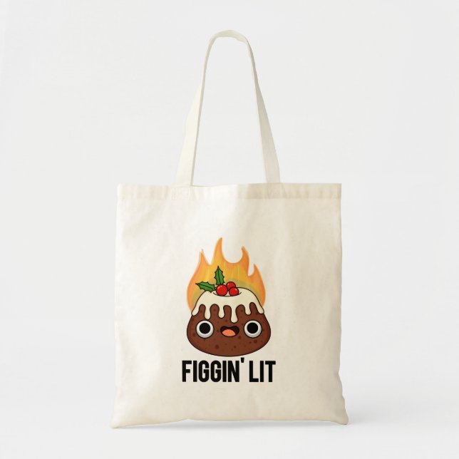Figgin Lit Funny Figgy Pudding Pun Tragetasche (Vorne)