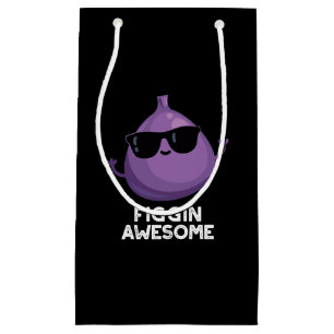 Figgin Phantastisch Funny Fruit Fig Pun Dark BG Kleine Geschenktüte